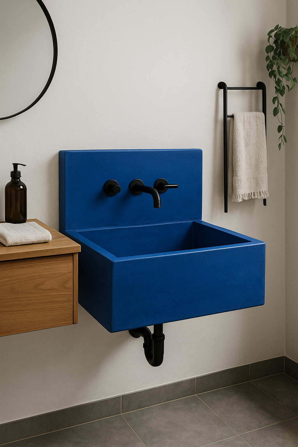Wall Mounted Bathroom Sink concrete