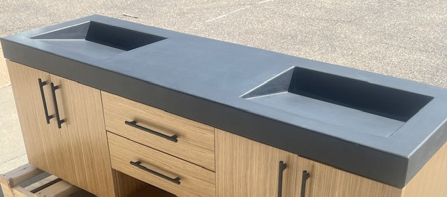 Double Bathroom Vanity Top Wood and Stone Designs