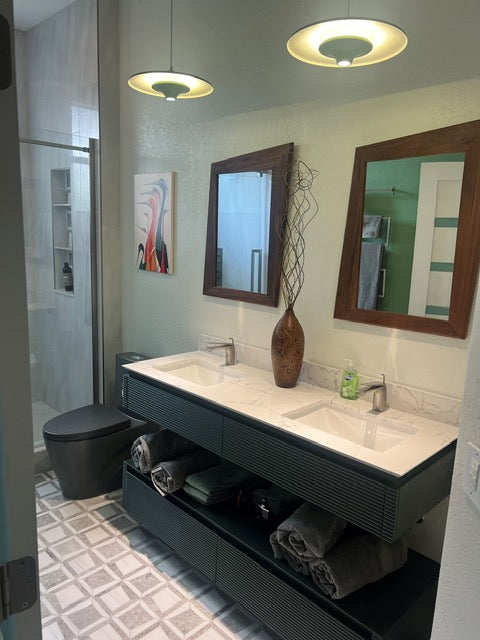 Mid Century Inspired Mirror MCM – Wood and Stone Designs