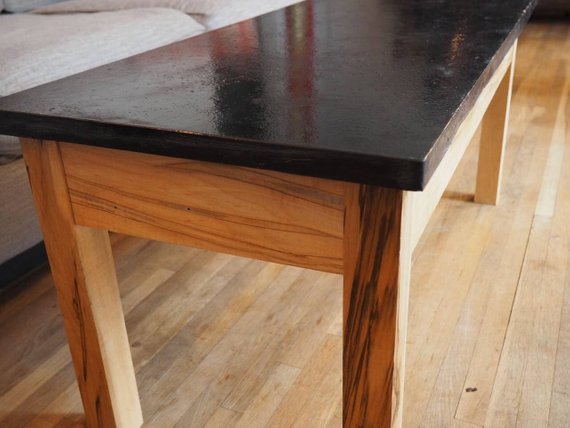 black concrete coffee table