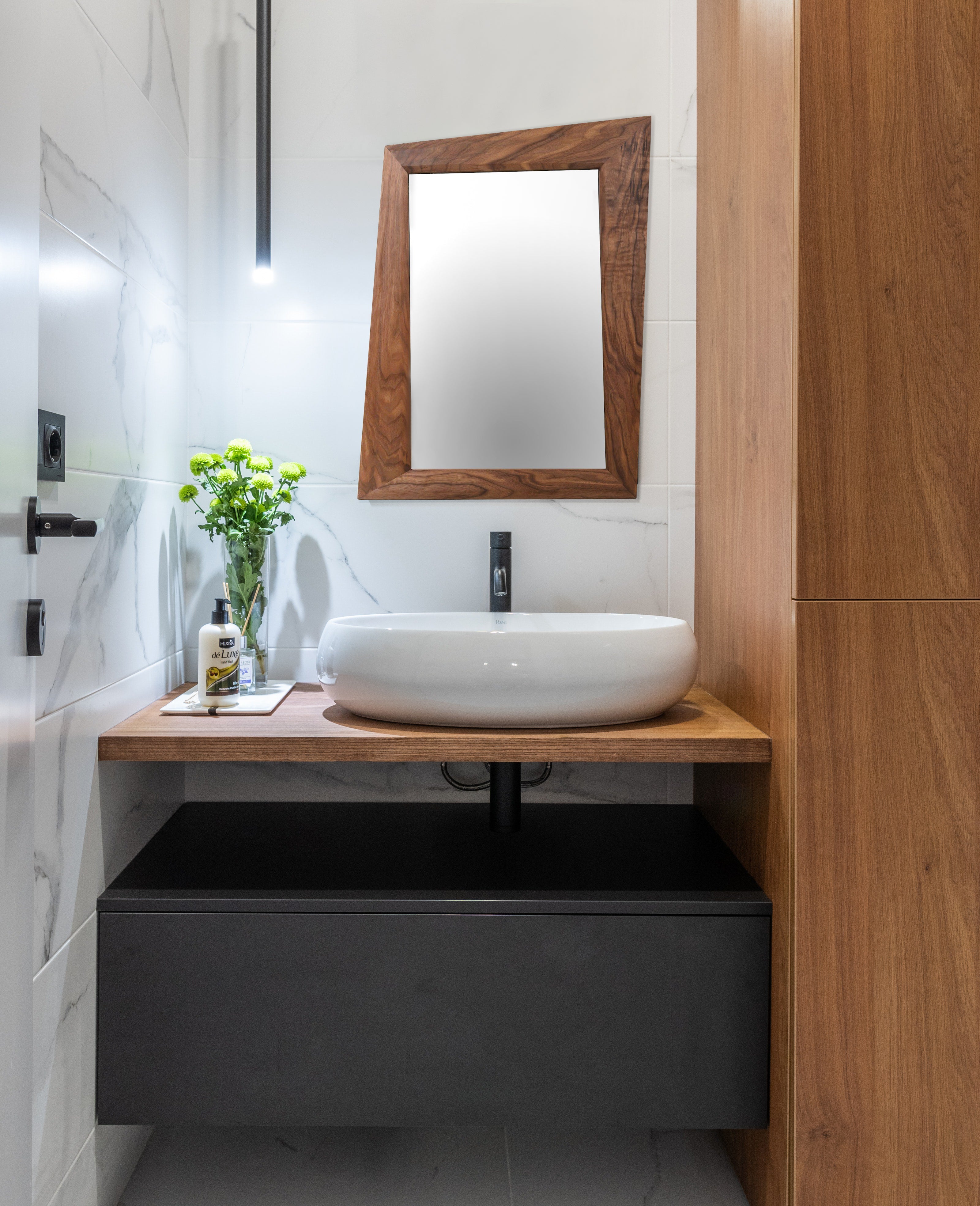Mid Century Inspired Mirror MCM – Wood and Stone Designs