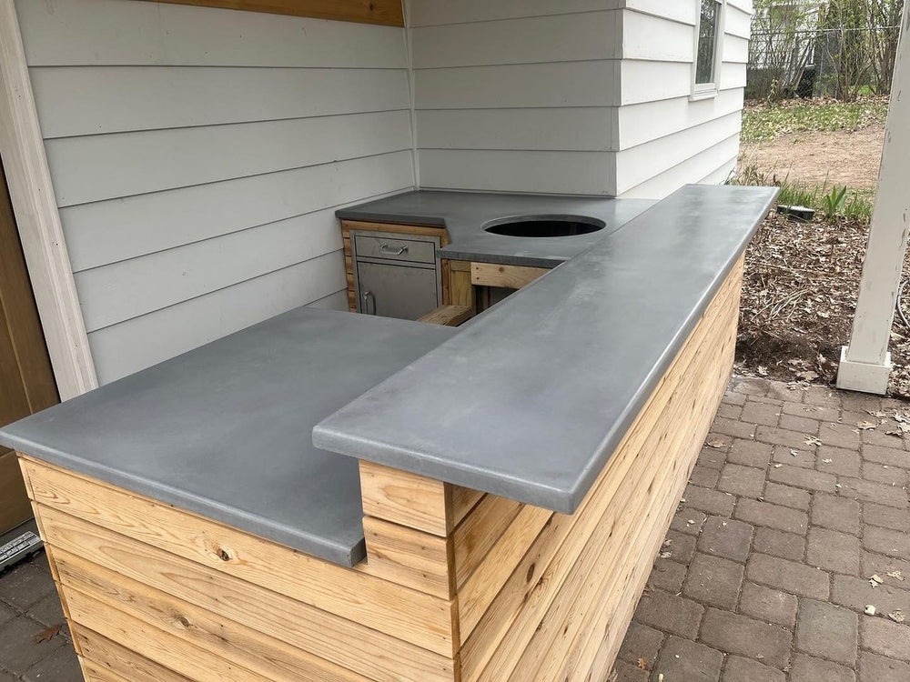 Diy Concrete Countertop Concrete Outdoor Benchtop Grill Bench With