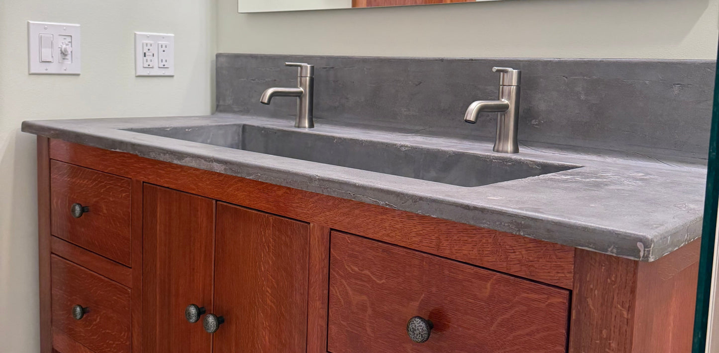 Beautiful Vanity Top with Sink and Dusty Crete Finish