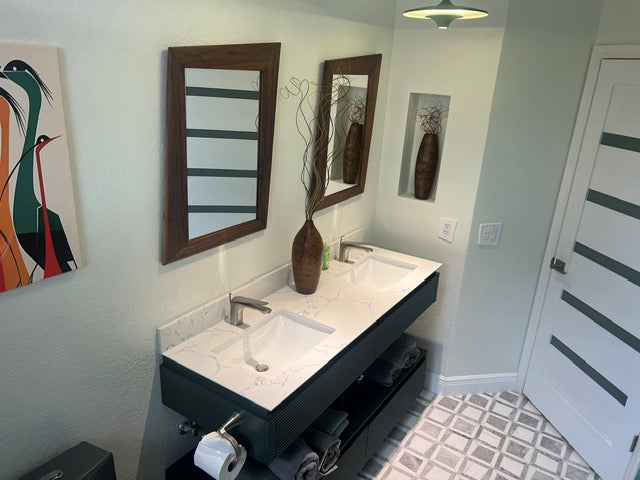 Mid Century Inspired Mirror MCM – Wood and Stone Designs