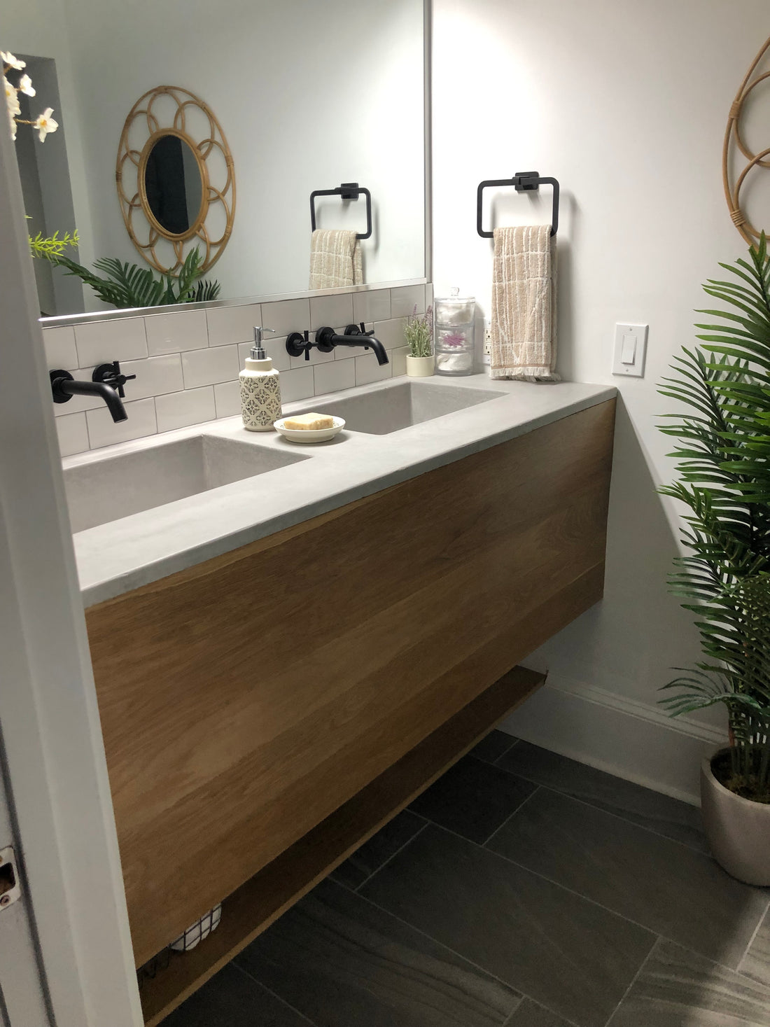 wall mounted bathroom cabinet concrete vanity top