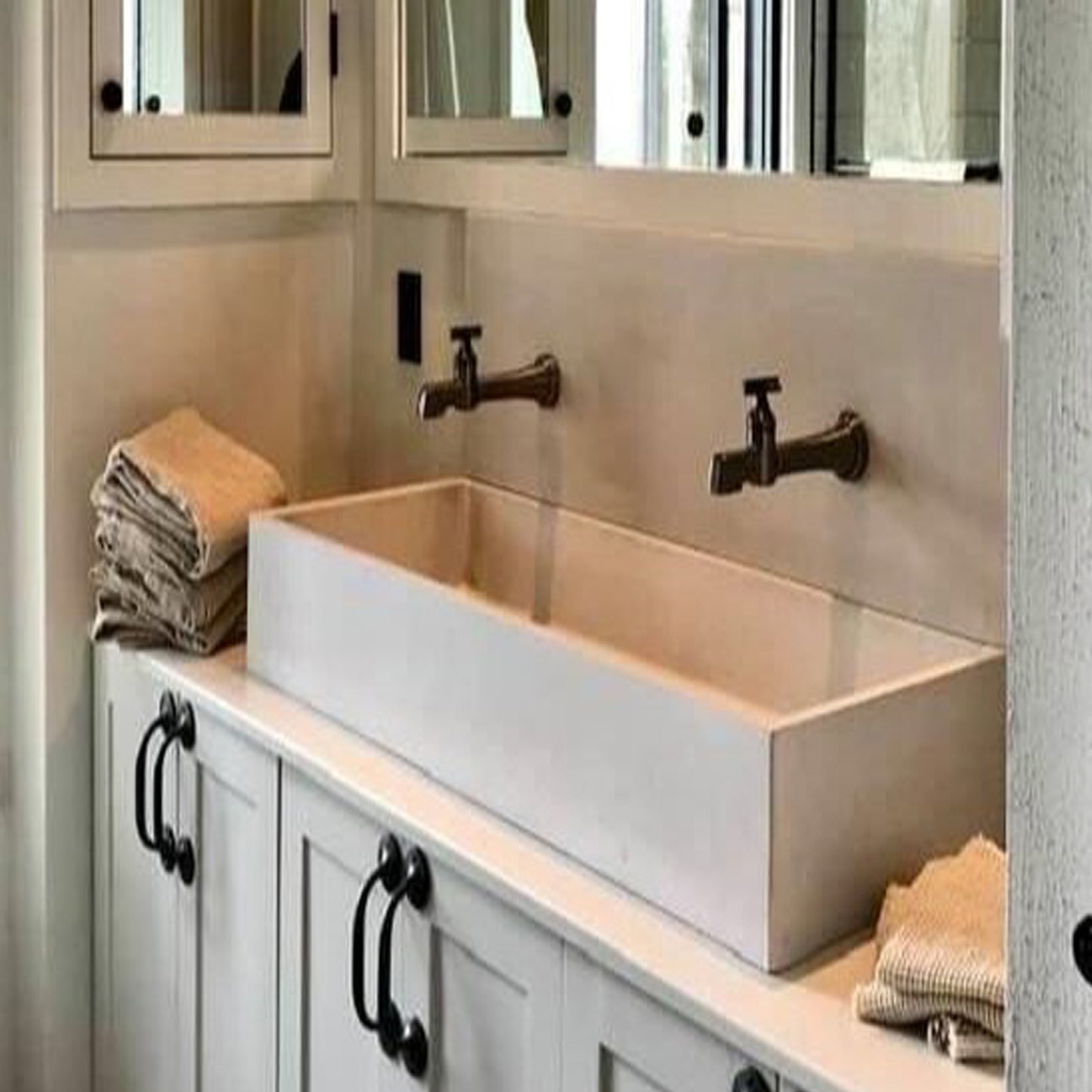 vanity cabinet and concrete sink